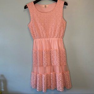 Ya Los Angeles Pink Textured Frilly Dress M